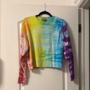 Brownlee Bathing Corp crop tie dye long sleeve Sz M
